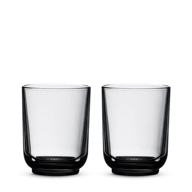 Fellow Pirch Latte Glasses 11 oz Artisanal Cups, Set of 2, Dishwasher Safe Coffee Glasses for Espresso Drinks & Latte Art – Smoke