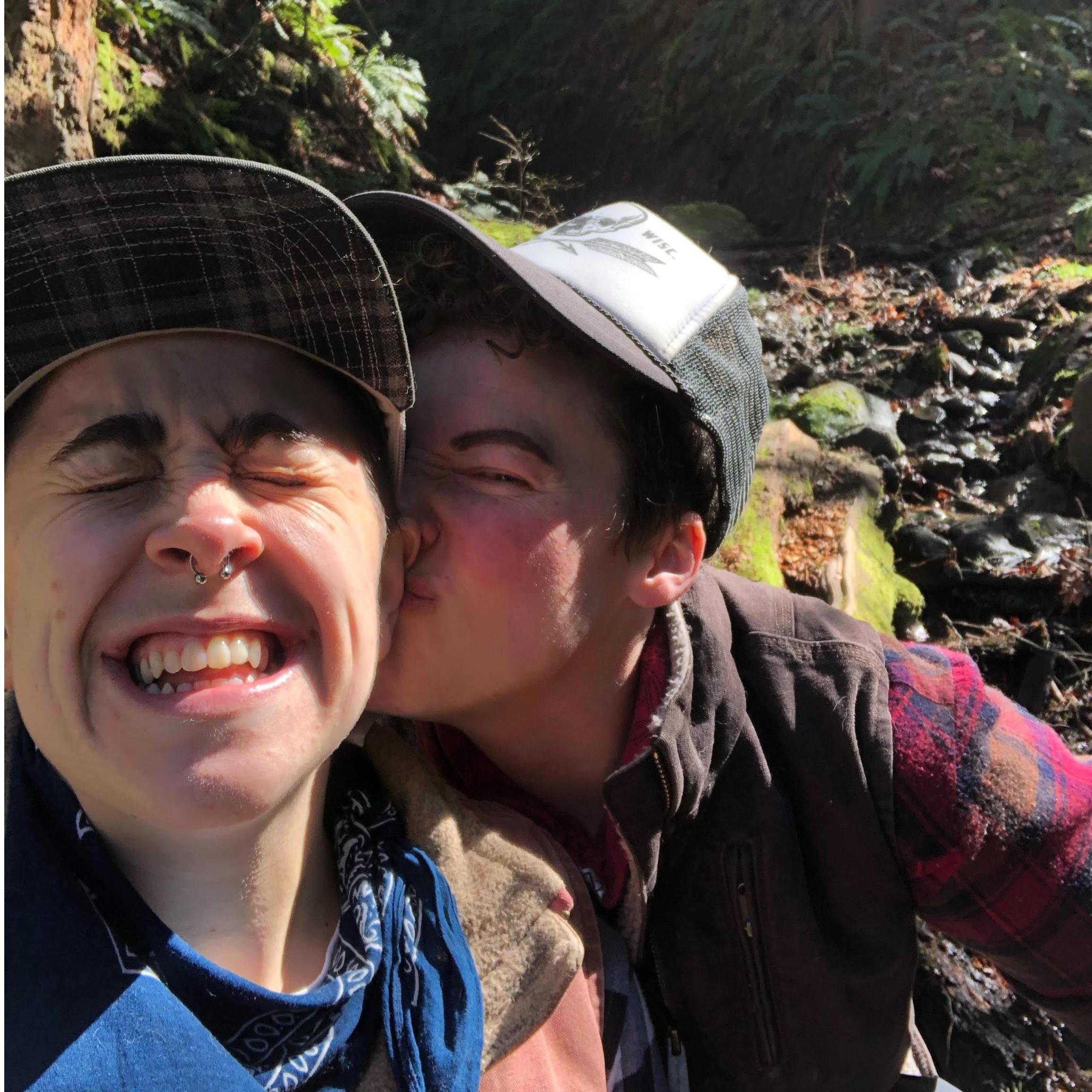 On a hike in the Columbia River Gorge the day Tabitha asked Kim to marry her.