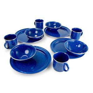Camp Kitchen: Pioneer Blue Enamelware 4 Person Table Set