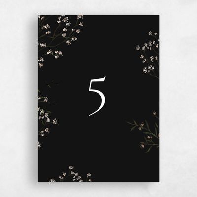 Black Wedding Table Number - Sweetbay