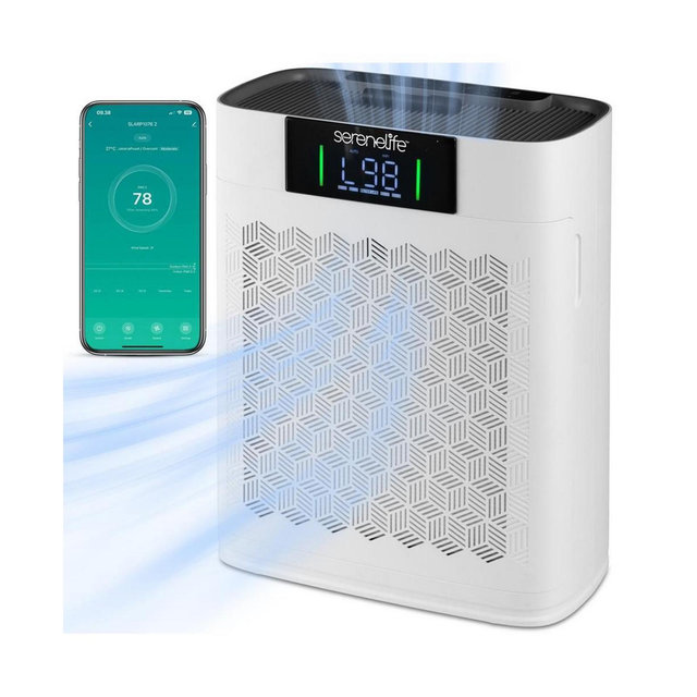 SereneLife High-Performance Air Purifier with Sleep Mode, Automatic Mode, and Filter Replacement Reminder for Bedrooms, Offices, and Living Rooms
