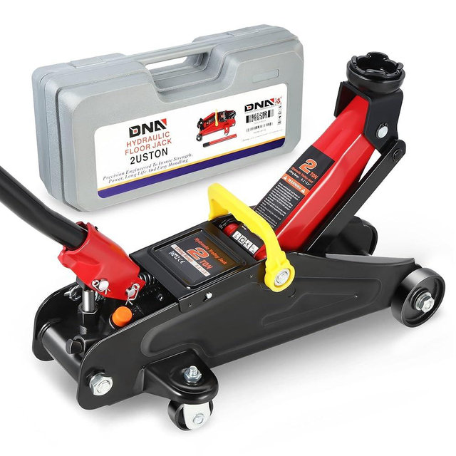DNA MOTORING TOOLS-00234 Low Profile Hydraulic Trolley Service/Floor Jack, 2 Ton (4000 lbs) Capacity, Lifting Range 5.1"-13"