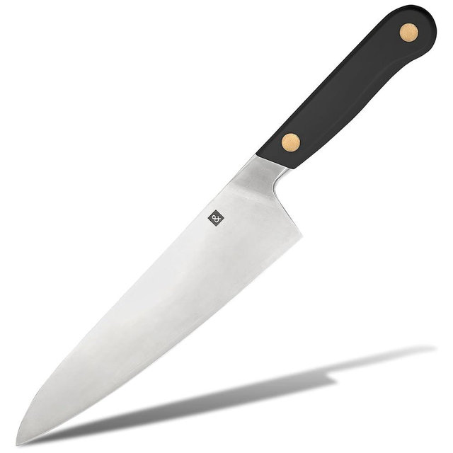 hedley & bennett Chef’s Knife - 8” Japanese Kitchen Knife - Three Layer Stainless Steel, Plain Sharp Edge - Perfect Cooking Gifts for Men and Women - Caviar (Black)