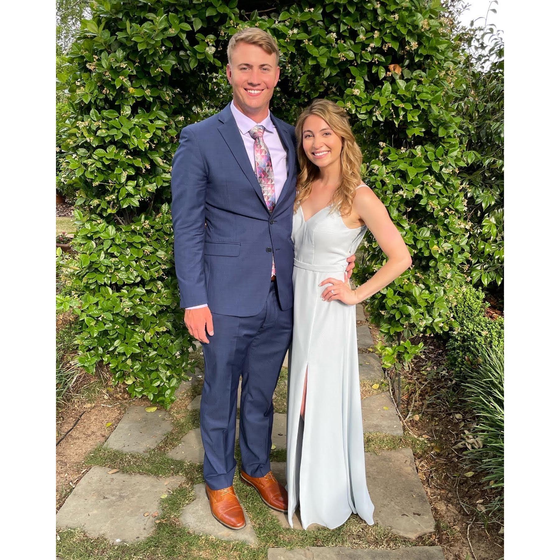 Us dressed up for my best friends wedding