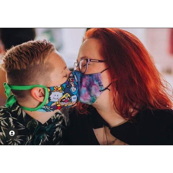 Mask kisses.