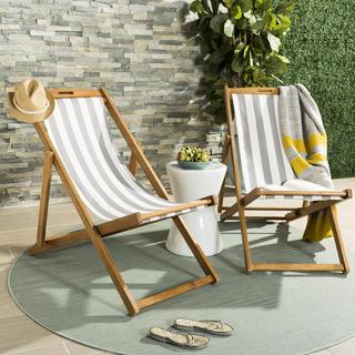 Loren Striped Foldable Sling Chair, Set of 2