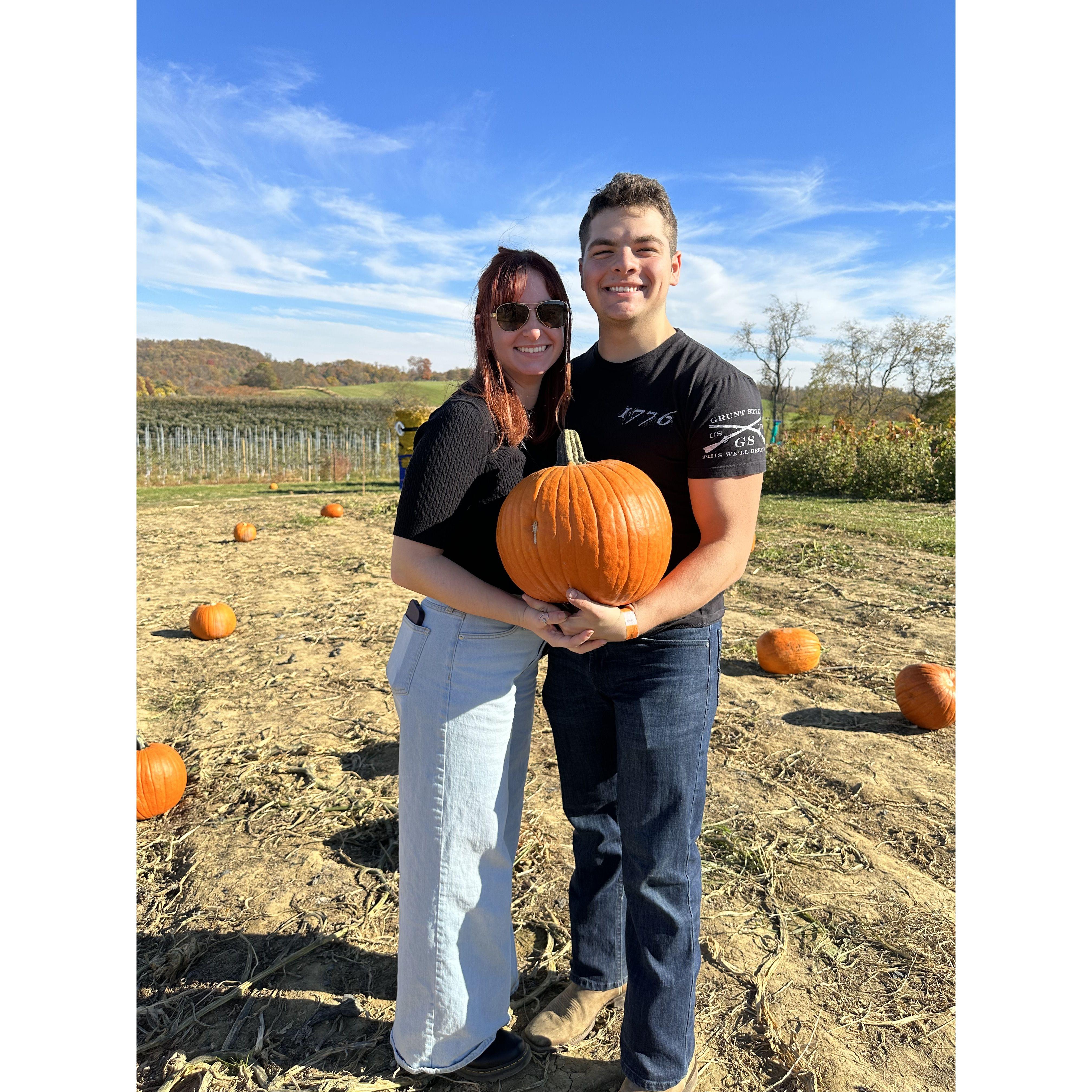 The first time we ever went to a pumpkin patch together