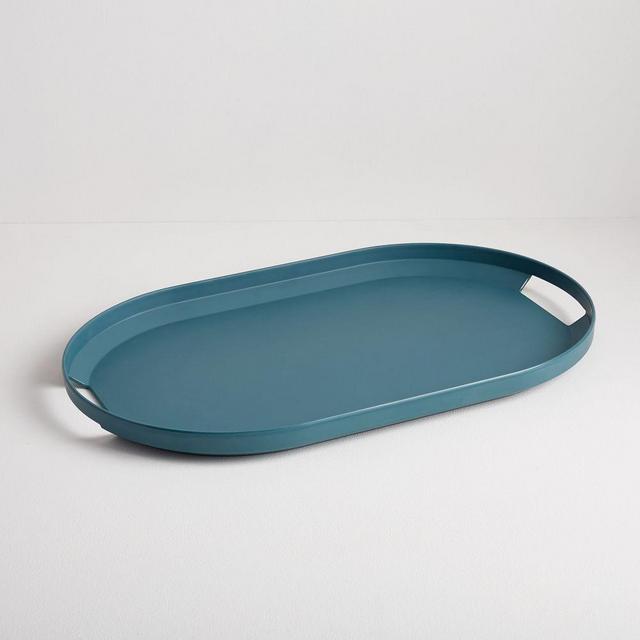 Modern Melamine Tray, Silver Pine