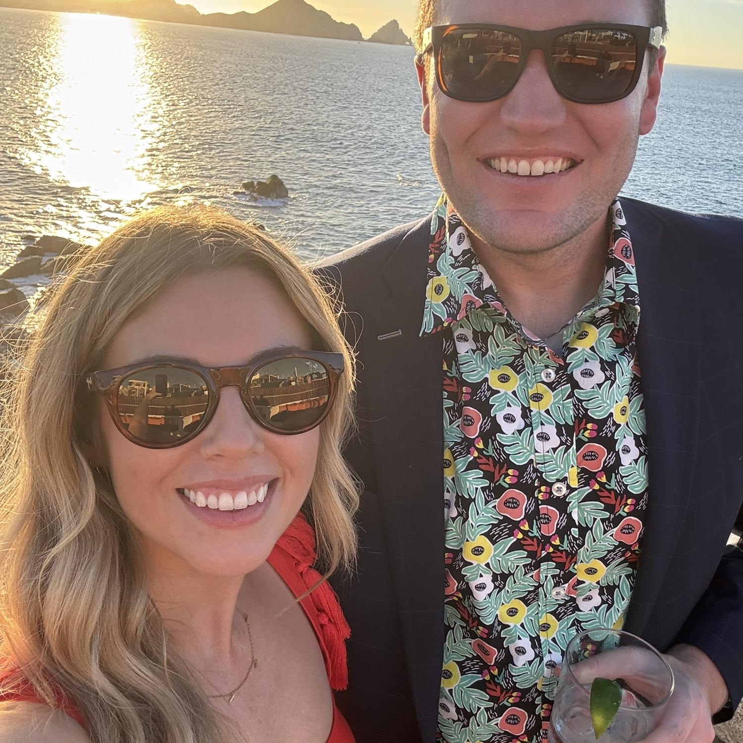 Looking tropical chic in Cabo celebrating the Loves!