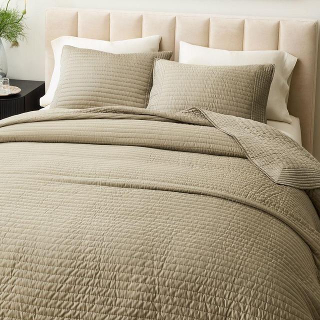 Tencel Pick Stitch Quilt, King, Elm