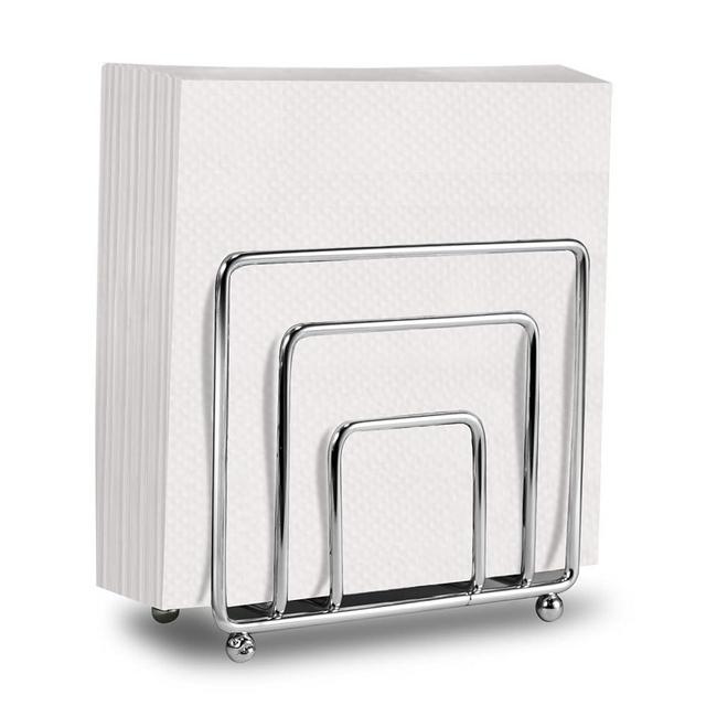 Fengzhe Napkin Holder for Table, Suitable for Kitchen, Restaurant, and Outdoor Use, Paper Cocktail Napkin Holder that Matches Various Dining Room Decor Styles. (5.43'' x 2.17''x 5.04'', Sliver)