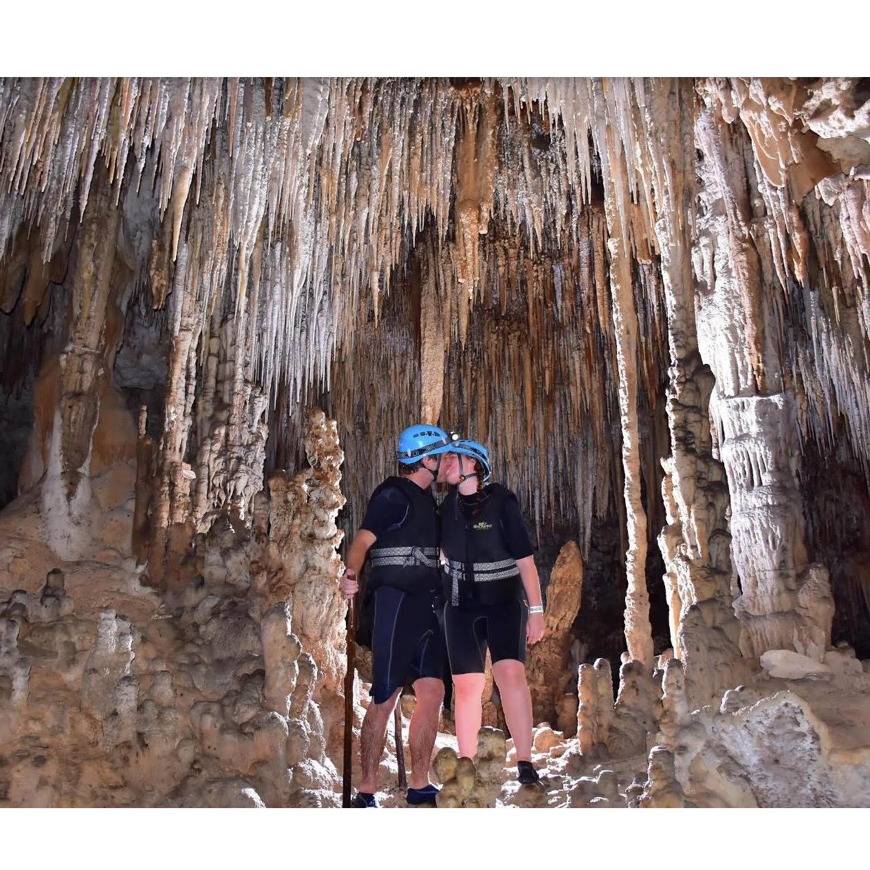 Exploring the underground caves in Cozumel