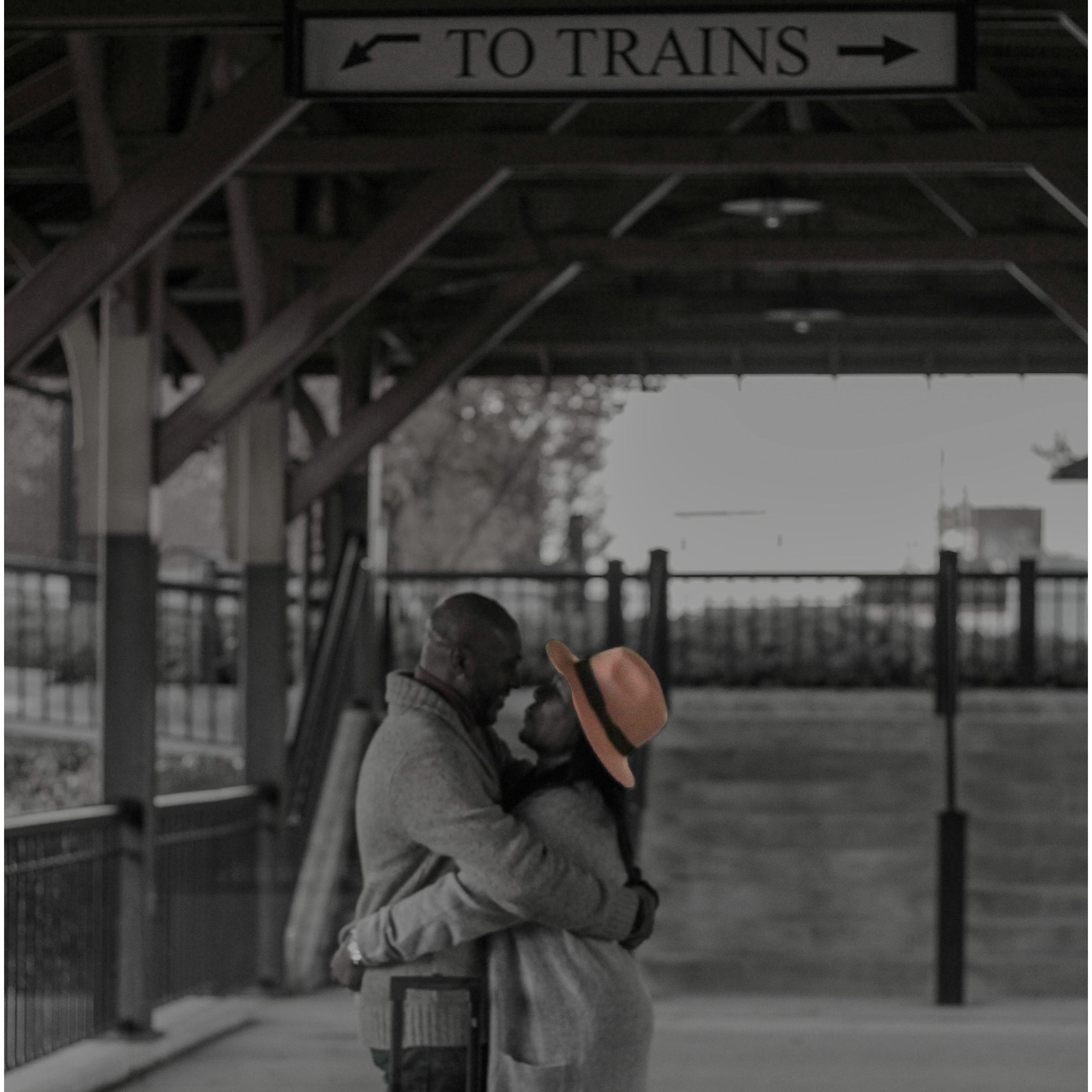 "Two Trains" unite and become one. What God has brought together. Let no man put asunder.