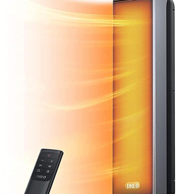 Dreo 24'' Space Heater, 10ft/s Fast Quiet Heating Portable Electric Heater with Remote, 3 Modes, Overheating & Tip-Over Protection, Oscillating Ceramic Heater for Bedroom, Office, and Indoor Use
