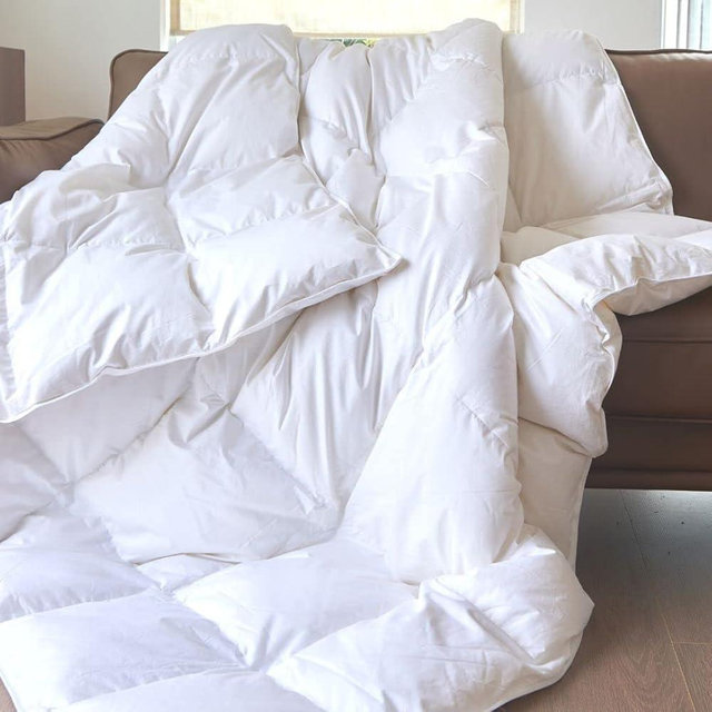 Royal Elite Luxurious Goose Feather Down Comforter Queen Size-Made in Canada White Goose Feather Down Duvet Insert-Luxury Hotel Comforter Oeko Tex Cotton Shell