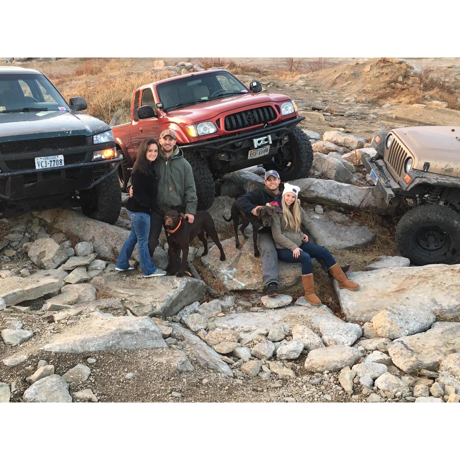 In PA for a very cold off road trip with Bryant, Kimmy and the puppies!