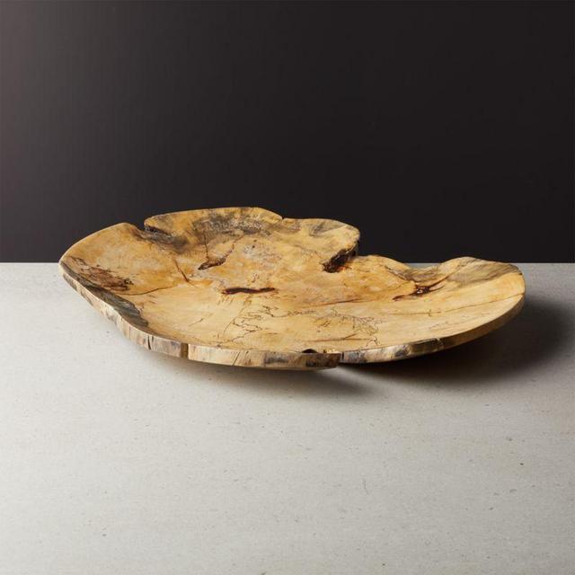 CB2 Slice Round Tamarind Wood Server