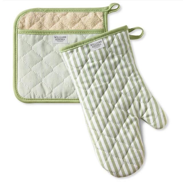 Williams Sonoma Bay Stripe Oven Mitt & Potholder Set