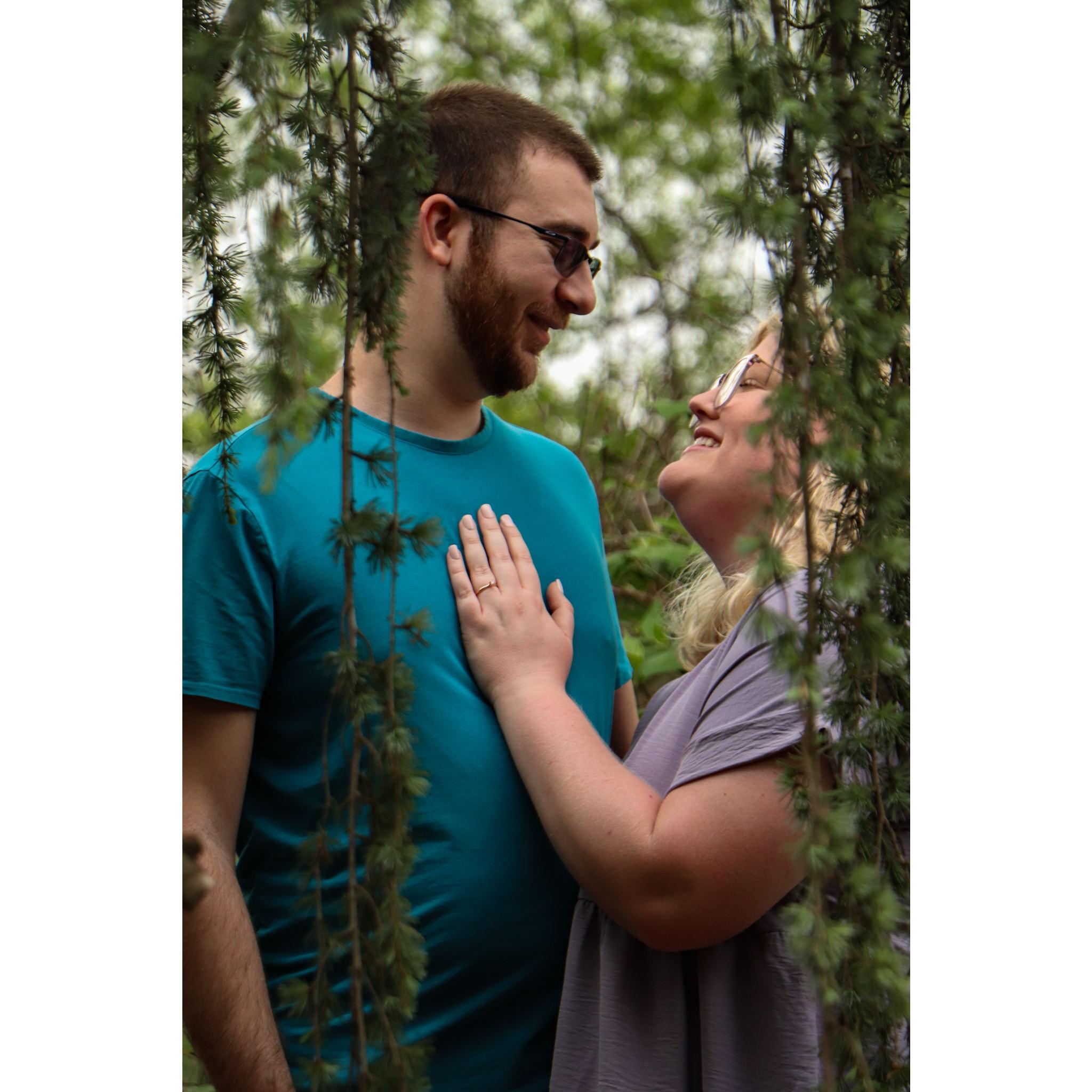 Engagement photos at the Dallas Arboretum (Shout out to our photographer and good friend, Shana!)