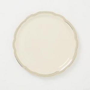 Fishs Eddy Scalloped Dinner Plate, Black + Gold Decorative Band