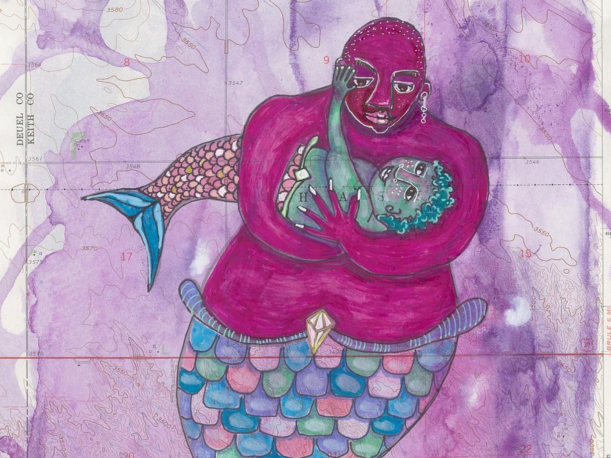 Merperson and Merbaby (Shoog McDaniel), art print