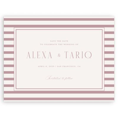 Dusty Rose, Pink Wedding Digital Save the Date - Azelie Landscape