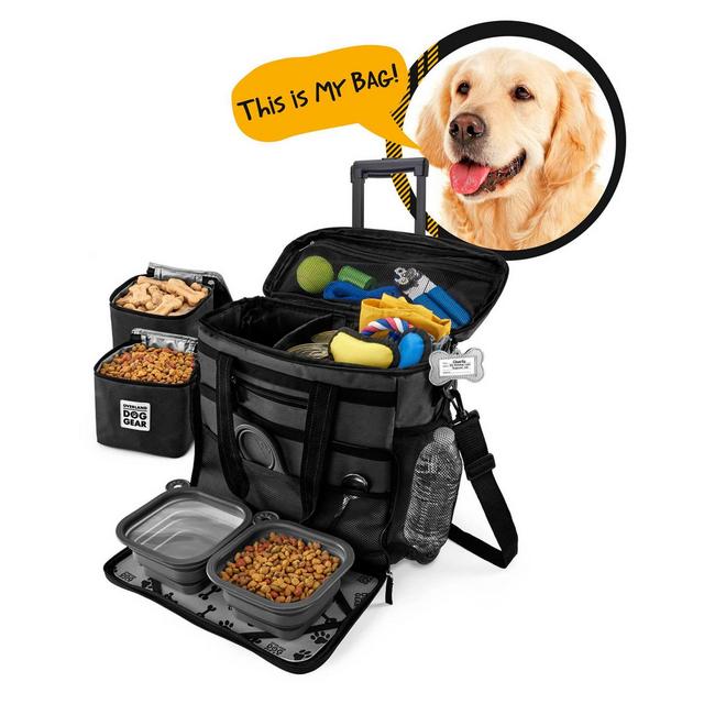 Overland Dog Gear Rolling Week Away Bag in Black