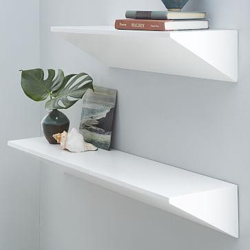 Floating Wedge Shelf - White