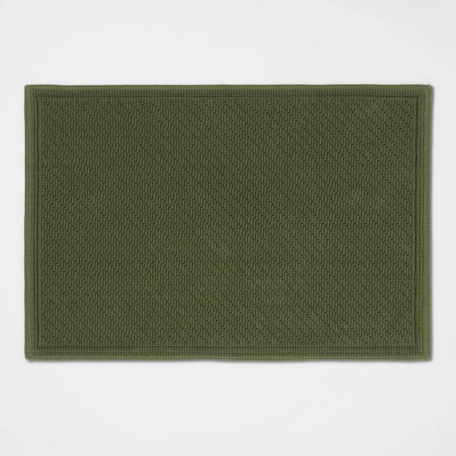 21"x30" Performance Solid Cotton Bath Mat Dark Green - Threshold™
