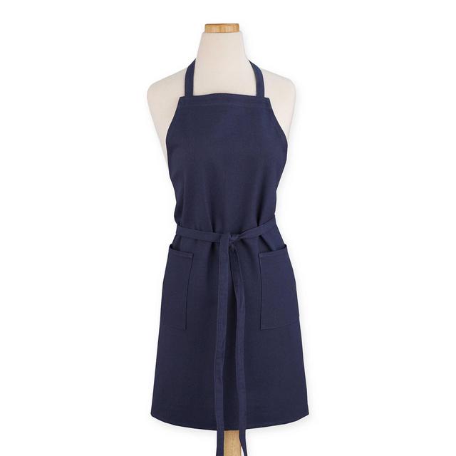Solid Canvas Adult Butcher Bib Apron in Dark Blue