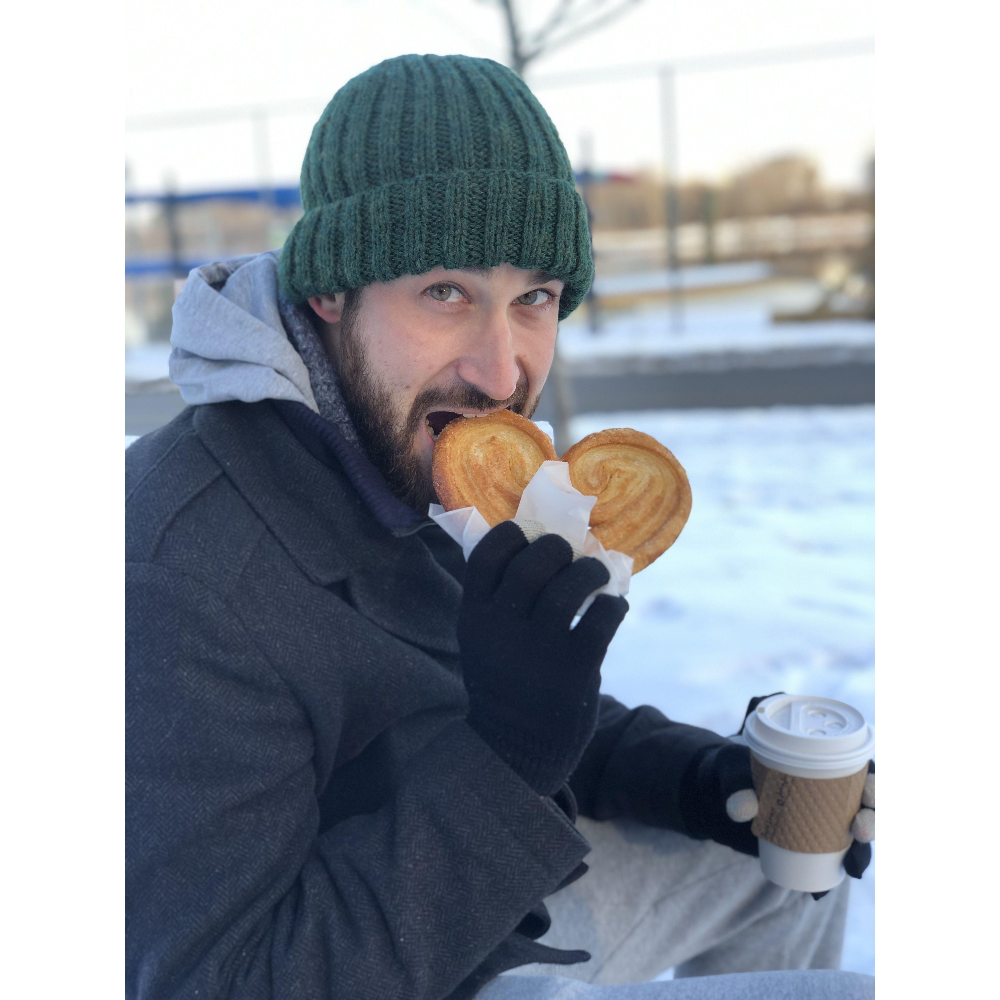 Cold date in PVD before Isa broke her tooth in a pastry