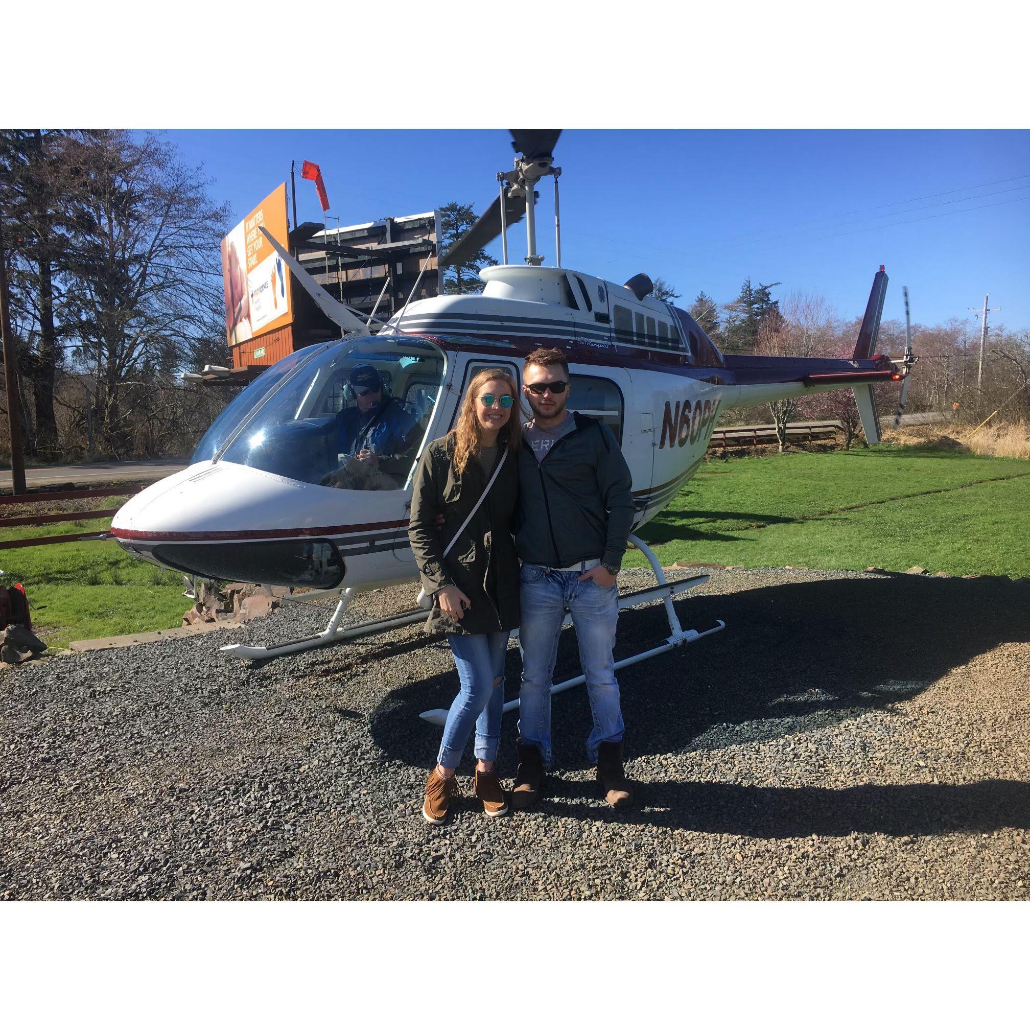 A helicopter tour we took over the beach in Seaside, OR.