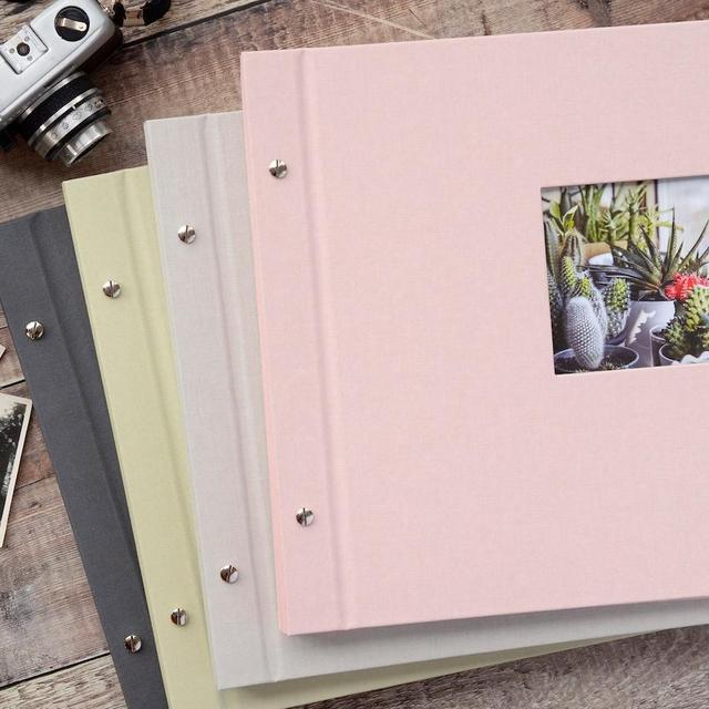 High Quality Linen Screw Bound Photograph Album-Sand Grey