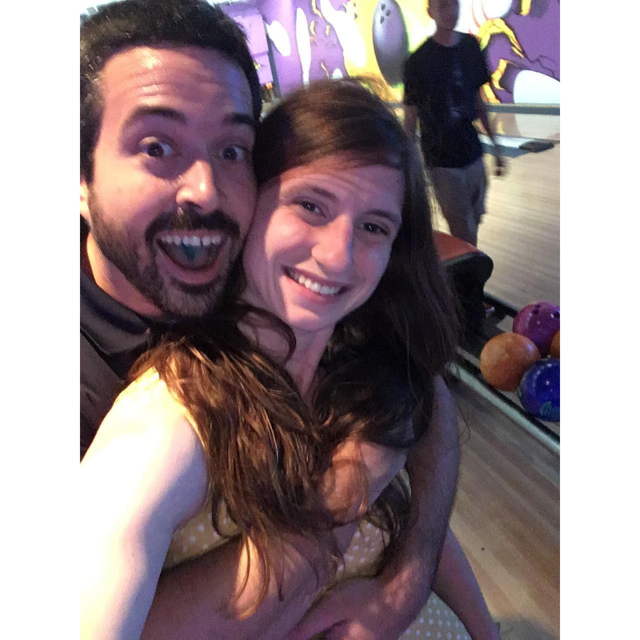 One of our best date nights while at the beach...I bowled okay that day.