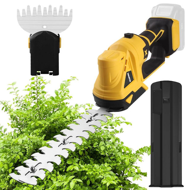 Wellanpower Cordless Hedge Trimmer, Grass Trimmer, 2 in 1 Handheld Electric Bush Trimmer Compatible with Dewalt 20v Battery (No Battery), Grass Trimmer, Bush Trimmer & Grass Shears