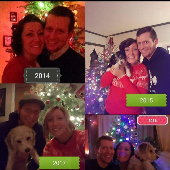 Our annual Christmas picture in front of the Christmas tree!