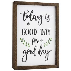 Elegant Signs Today Is A Good Day For A Good Day Funny Framed Wood Sign Rustic Funny Sign Rustic wall art Gift for Friend (7 x 9)
