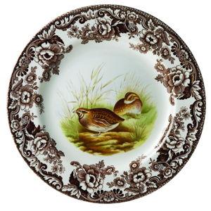 Woodland Quail Motif Dinner Plate