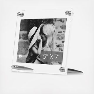 Acrylic Bevel Silver Tabletop Float Frame