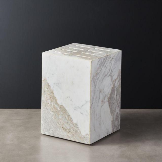 Pillar White Marble Knife Block