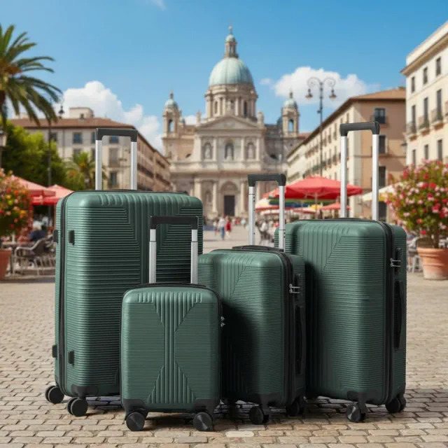 AZL1 Life Concept Luggage Sets 4 Piece, Suitcase Set Spinner Wheels, Lightweight Durable Carry on Luggage Business Travel, Green, 29.5"*17.7"*9.8"