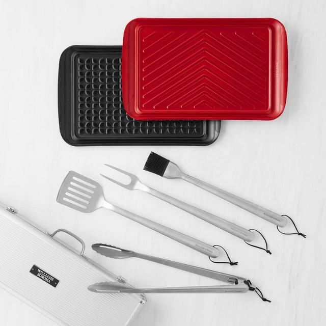 Williams Sonoma Grill Prep Tray & 4-Piece BBQ Tool Set, Stainless-Steel