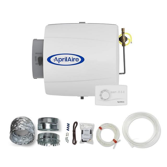 AprilAire 500M 12-gal. Whole-House Small Bypass Evaporative Humidifier with Manual Control for up to 3,600 sq. ft. + AprilAire Model 5843 Humidifier Installation Kit
