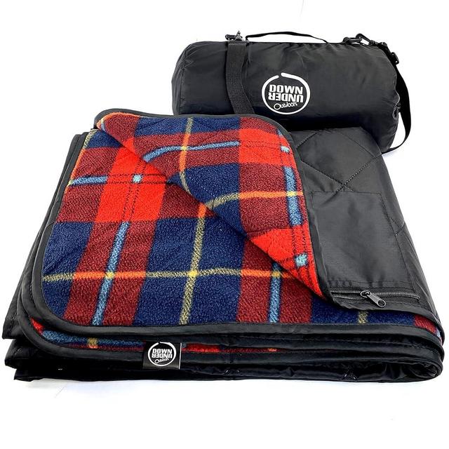 DOWN UNDER OUTDOORS Large Waterproof Windproof Extra Thick 350 GSM Quilted Fleece, or Sherpa Stadium Blanket
