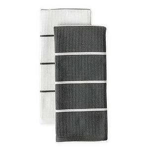 Noritake® Colorwave Dual Purpose Kitchen Towels in Graphite (Set of 2)