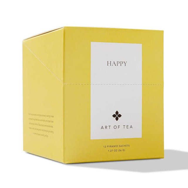 Art of Tea | Organic Happy Tea | Organic Green Tea | 12 Eco Friendly Pyramid Tea Bags Sachet |