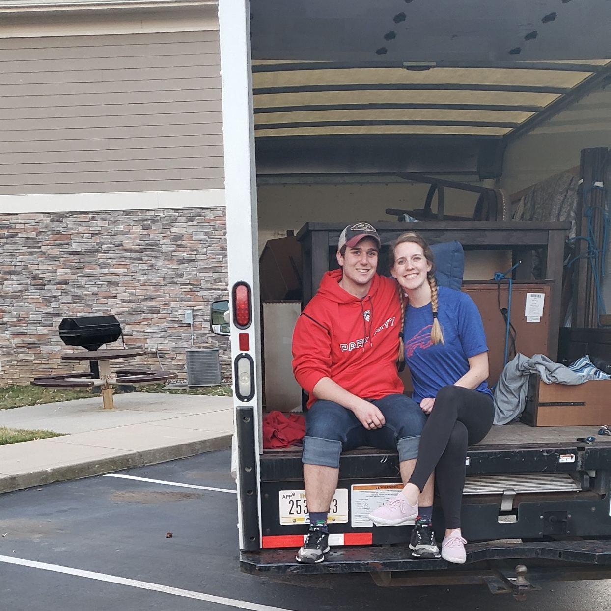 Us on the moving truck the day before Eileen left Kentucky to move up north!