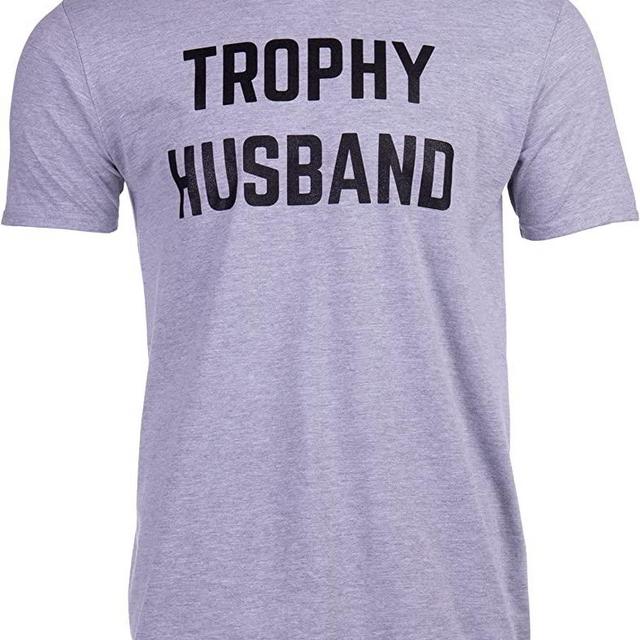 Trophy Husband | Funny Dad Joke Groom Humor Marriage Anniversary Hubby Saying Cute Dude Men's T-Shirt