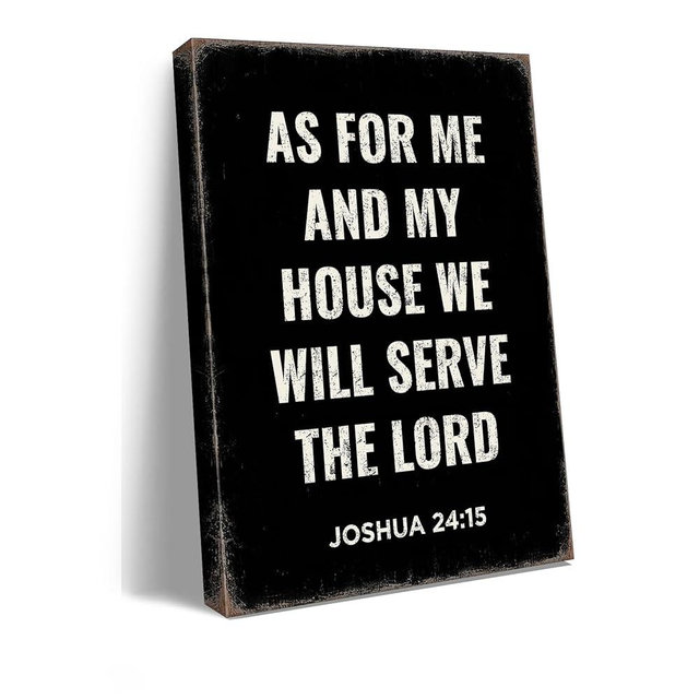 Bible Verse Scripture Wall art Joshua 24:15, As for Me and My House We Will Serve The Lord, with God All Things Are Possible, God Is Within Her She Will Not Fall, Christian Wall Decor for Prayer, Room living room, bedroom. A-404