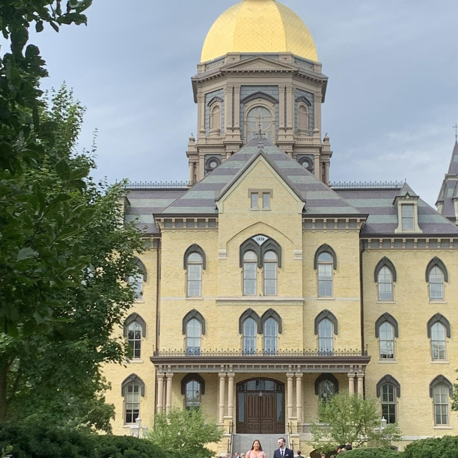 Enjoying our time at The University of Notre Dame grounds for Amanda’s cousin Barbara’s wedding in 2022.